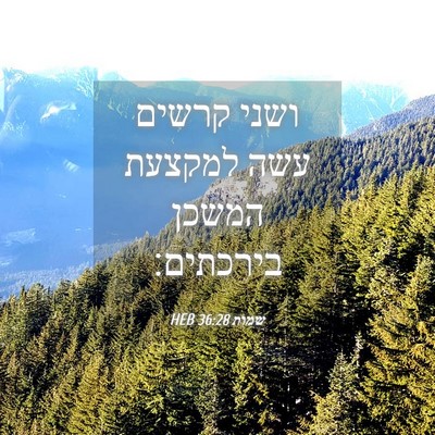 Picture 04 - שמות 36:28 HEB - ושני קרשים עשה למקצעת - Bible Verse Picture