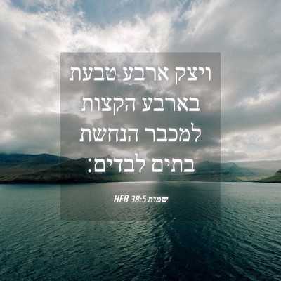 Picture 04 - שמות 38:5 HEB - ויצק ארבע טבעת בארבע הקצות - Bible Verse Picture