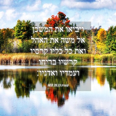 Picture 04 - שמות 39:33 HEB - ויביאו את המשכן אל משה את - Bible Verse Picture