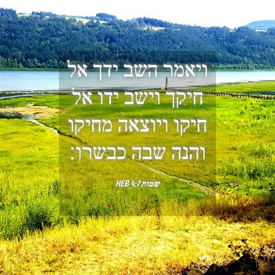 Picture 04 - שמות 4:7 HEB - ויאמר השב ידך אל חיקך וישב - Bible Verse Picture