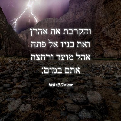 Picture 04 - שמות 40:12 HEB - והקרבת את אהרן ואת בניו אל - Bible Verse Picture