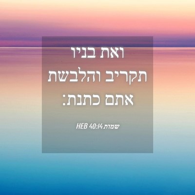 Picture 04 - שמות 40:14 HEB - ואת בניו תקריב והלבשת אתם - Bible Verse Picture