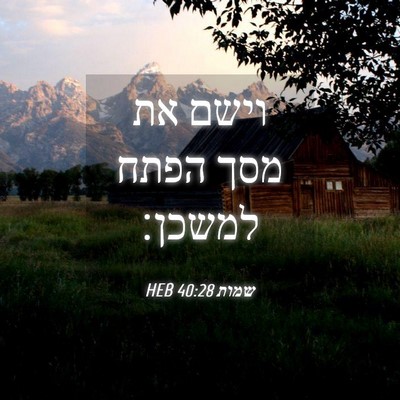 Picture 04 - שמות 40:28 HEB - וישם את מסך הפתח - Bible Verse Picture