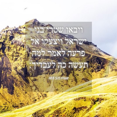 Picture 04 - שמות 5:15 HEB - ויבאו שטרי בני ישראל - Bible Verse Picture