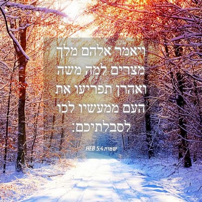 Picture 04 - שמות 5:4 HEB - ויאמר אלהם מלך מצרים למה - Bible Verse Picture