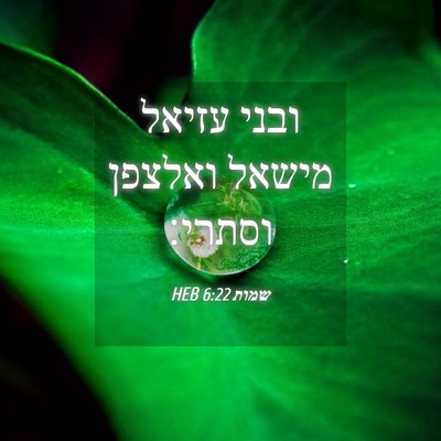 Picture 04 - שמות 6:22 HEB - ובני עזיאל מישאל ואלצפן - Bible Verse Picture
