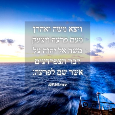 Picture 04 - שמות 8:12 HEB - ויצא משה ואהרן מעם פרעה - Bible Verse Picture