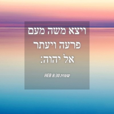 Picture 04 - שמות 8:30 HEB - ויצא משה מעם פרעה ויעתר אל - Bible Verse Picture
