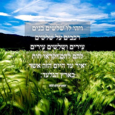 Picture 04 - שפטים 10:4 HEB - ויהי לו שלשים בנים רכבים על - Bible Verse Picture