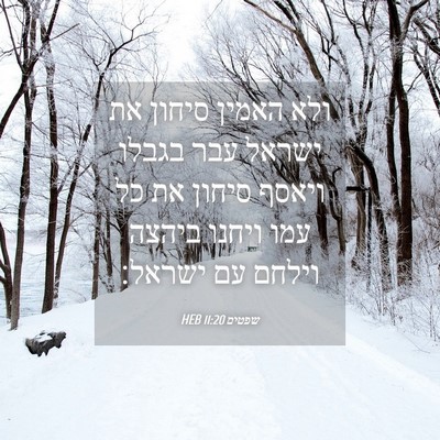 Picture 04 - שפטים 11:20 HEB - ולא האמין סיחון את ישראל - Bible Verse Picture