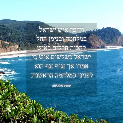 Picture 04 - שפטים 20:39 HEB - ויהפך איש ישראל במלחמה - Bible Verse Picture