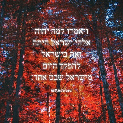 Picture 04 - שפטים 21:3 HEB - ויאמרו למה יהוה אלהי ישראל - Bible Verse Picture