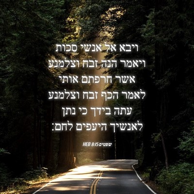 Picture 04 - שפטים 8:15 HEB - ויבא אל אנשי סכות ויאמר הנה - Bible Verse Picture