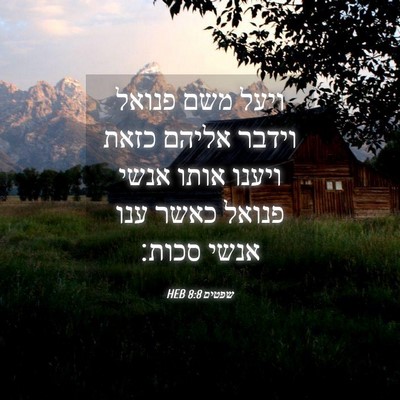 Picture 04 - שפטים 8:8 HEB - ויעל משם פנואל וידבר אליהם - Bible Verse Picture