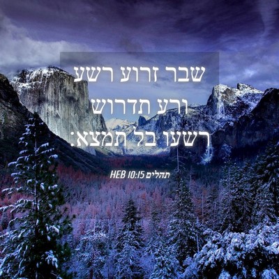 Picture 04 - תהלים 10:15 HEB - שבר זרוע רשע ורע תדרוש רשעו - Bible Verse Picture