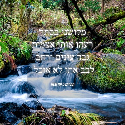Picture 04 - תהלים 101:5 HEB - מלושני בסתר רעהו אותו - Bible Verse Picture