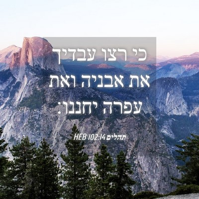 Picture 04 - תהלים 102:14 HEB - כי רצו עבדיך את אבניה ואת - Bible Verse Picture