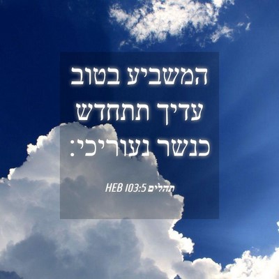 Picture 04 - תהלים 103:5 HEB - המשביע בטוב עדיך תתחדש - Bible Verse Picture