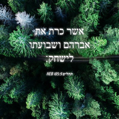 Picture 04 - תהלים 105:9 HEB - אשר כרת את אברהם ושבועתו - Bible Verse Picture