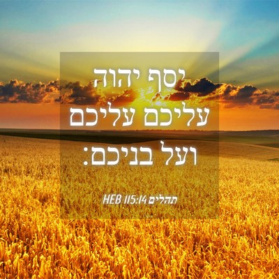 Picture 04 - תהלים 115:14 HEB - יסף יהוה עליכם עליכם ועל - Bible Verse Picture