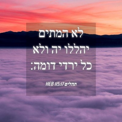 Picture 04 - תהלים 115:17 HEB - לא המתים יהללו יה ולא כל - Bible Verse Picture