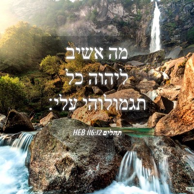 Picture 04 - תהלים 116:12 HEB - מה אשיב ליהוה כל תגמולוהי - Bible Verse Picture