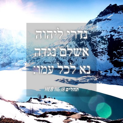 Picture 04 - תהלים 116:18 HEB - נדרי ליהוה אשלם נגדה נא לכל - Bible Verse Picture