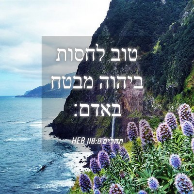 Picture 04 - תהלים 118:8 HEB - טוב לחסות ביהוה מבטח - Bible Verse Picture