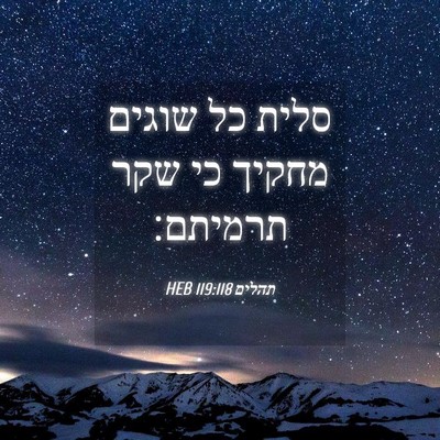 Picture 04 - תהלים 119:118 HEB - סלית כל שוגים מחקיך כי שקר - Bible Verse Picture