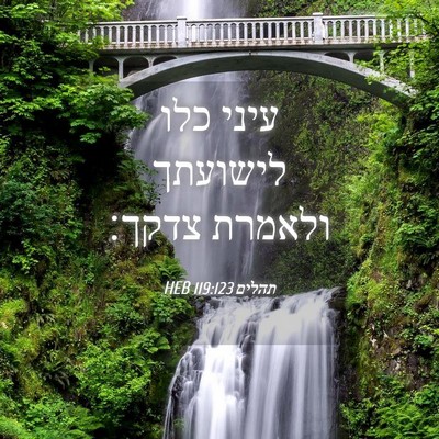 Picture 04 - תהלים 119:123 HEB - עיני כלו לישועתך ולאמרת - Bible Verse Picture