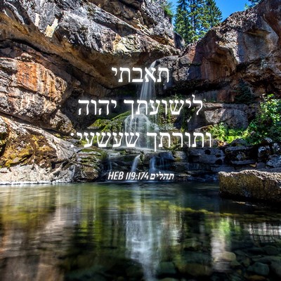 Picture 04 - תהלים 119:174 HEB - תאבתי לישועתך יהוה ותורתך - Bible Verse Picture
