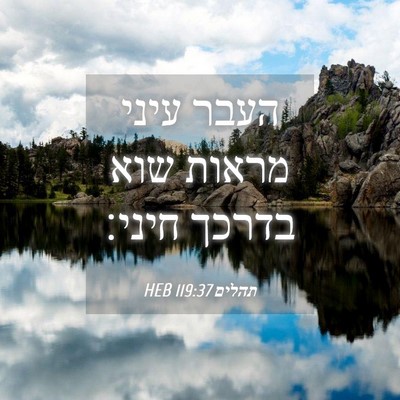Picture 04 - תהלים 119:37 HEB - העבר עיני מראות שוא בדרכך - Bible Verse Picture