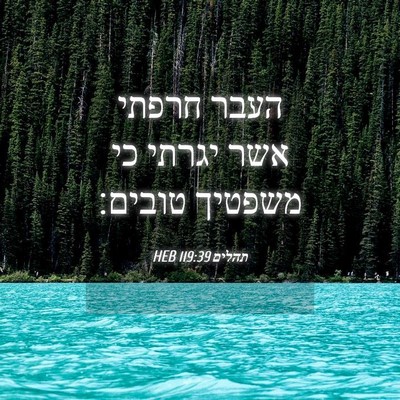 Picture 04 - תהלים 119:39 HEB - העבר חרפתי אשר יגרתי כי - Bible Verse Picture