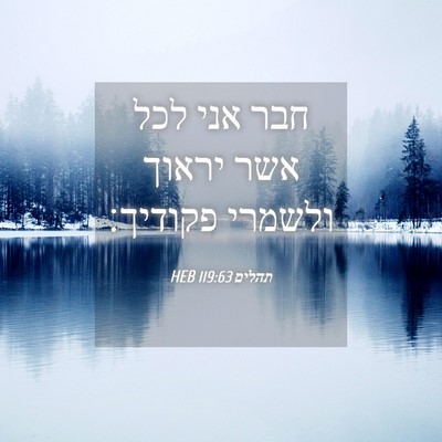 Picture 04 - תהלים 119:63 HEB - חבר אני לכל אשר יראוך - Bible Verse Picture