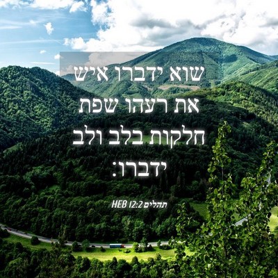 Picture 04 - תהלים 12:2 HEB - שוא ידברו איש את רעהו שפת - Bible Verse Picture