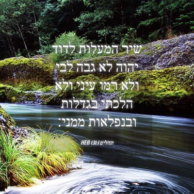Picture 04 - תהלים 131:1 HEB - שיר המעלות לדוד יהוה לא גבה - Bible Verse Picture