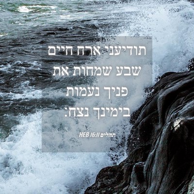 Picture 04 - תהלים 16:11 HEB - תודיעני ארח חיים שבע שמחות - Bible Verse Picture