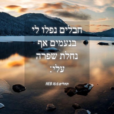 Picture 04 - תהלים 16:6 HEB - חבלים נפלו לי בנעמים אף - Bible Verse Picture