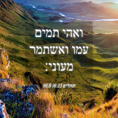 Picture 04 - תהלים 18:23 HEB - ואהי תמים עמו ואשתמר - Bible Verse Picture