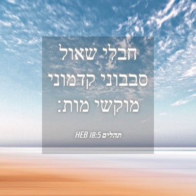 Picture 04 - תהלים 18:5 HEB - חבלי שאול סבבוני קדמוני - Bible Verse Picture