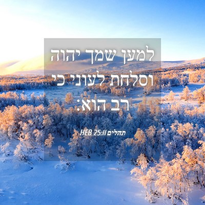 Picture 04 - תהלים 25:11 HEB - למען שמך יהוה וסלחת לעוני - Bible Verse Picture