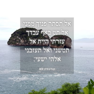 Picture 04 - תהלים 27:9 HEB - אל תסתר פניך ממני אל תט באף - Bible Verse Picture