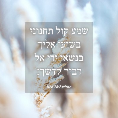 Picture 04 - תהלים 28:2 HEB - שמע קול תחנוני בשועי אליך - Bible Verse Picture