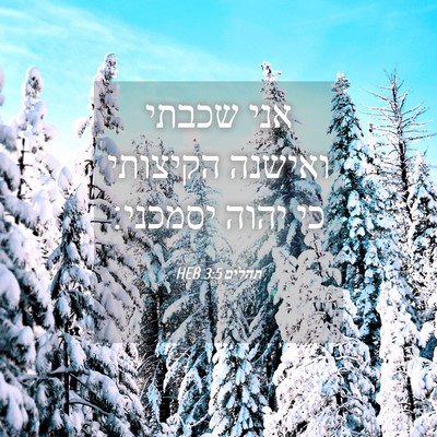 Picture 04 - תהלים 3:5 HEB - אני שכבתי ואישנה הקיצותי - Bible Verse Picture