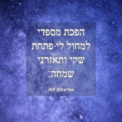 Picture 04 - תהלים 30:11 HEB - הפכת מספדי למחול לי פתחת - Bible Verse Picture