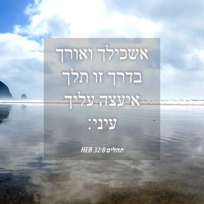 Picture 04 - תהלים 32:8 HEB - אשכילך ואורך בדרך זו תלך - Bible Verse Picture