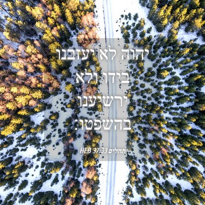 Picture 04 - תהלים 37:33 HEB - יהוה לא יעזבנו בידו ולא - Bible Verse Picture