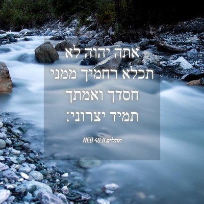 Picture 04 - תהלים 40:11 HEB - אתה יהוה לא תכלא רחמיך ממני - Bible Verse Picture