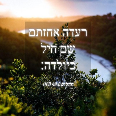 Picture 04 - תהלים 48:6 HEB - רעדה אחזתם שם חיל - Bible Verse Picture