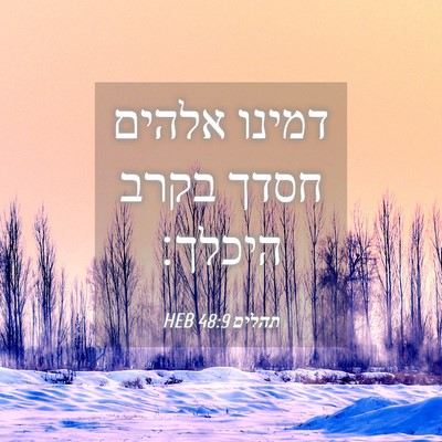Picture 04 - תהלים 48:9 HEB - דמינו אלהים חסדך בקרב - Bible Verse Picture